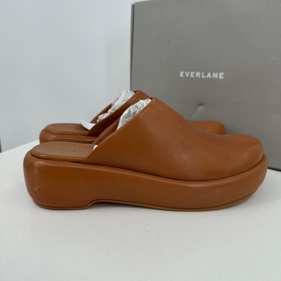 Everlane The Puffa Flatform in Brown Leather sz 9.5 Women's Chunky Platform Clog - Picture 10 of 12